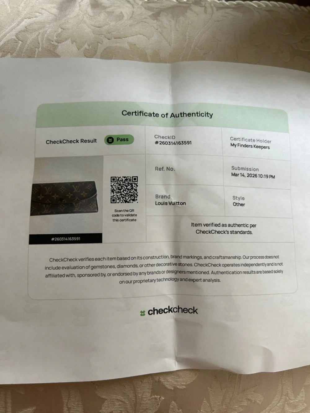 7014. ✨LUXURY✨ Louis Vuitton Emilie MonoWallet - Brown w/ Burgundy Snap. COA. - Picture 11 of 11